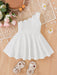 Shein Vestido de bebé niña de un solo hombro con ribete festoneado - Quierox - Tienda Online
