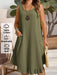 Shein Vestido de corte A hasta la rodilla, sin mangas, con bolsillos, bajo fruncido y estilo campestre - Quierox - Tienda Online