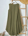 Shein Vestido de corte A hasta la rodilla, sin mangas, con bolsillos, bajo fruncido y estilo campestre - Quierox - Tienda Online