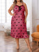 SHEIN Vestido de dormir con estampado de corazón y dobladillo con volantes para mujeres - Quierox - Tienda Online