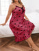 SHEIN Vestido de dormir con estampado de corazón y dobladillo con volantes para mujeres - Quierox - Tienda Online