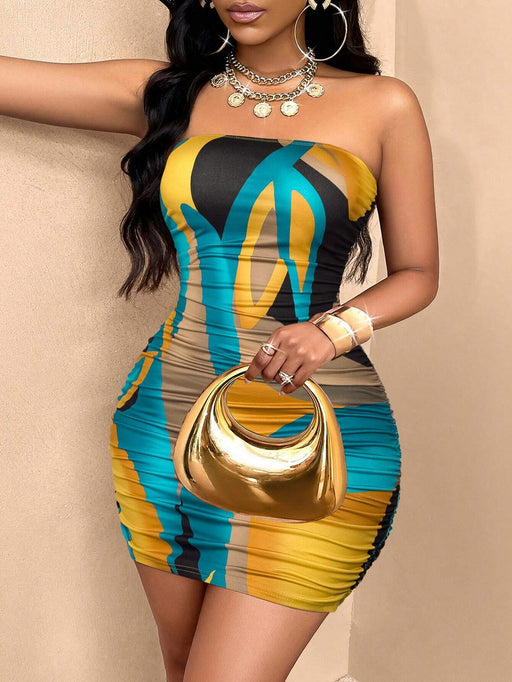 Shein Vestido de fiesta ajustado con estampado de mármol de SOLERSUN - Quierox - Tienda Online