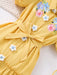 SHEIN Vestido de niña con estampado floral, con mangas abullonadas, con cinturón. - Quierox - Tienda Online