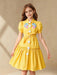 SHEIN Vestido de niña con estampado floral, con mangas abullonadas, con cinturón. - Quierox - Tienda Online