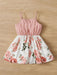 SHEIN Vestido de niña joven hasta la rodilla, sin mangas, con volantes y parches florales - Quierox - Tienda Online