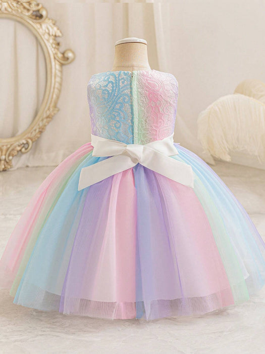 Shein Vestido de princesa con degradado arcoíris para niña - Quierox - Tienda Online