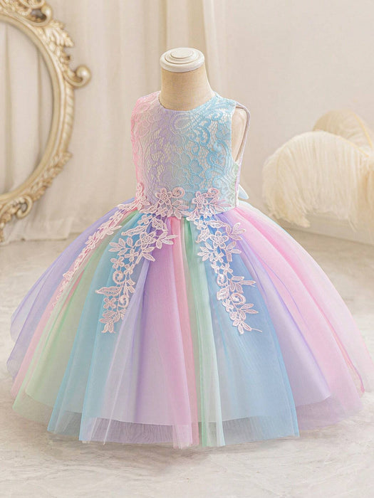 Shein Vestido de princesa con degradado arcoíris para niña - Quierox - Tienda Online
