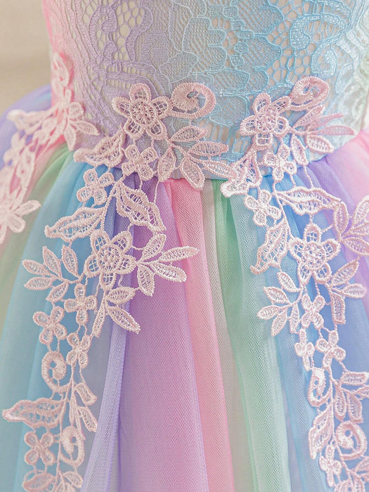 Shein Vestido de princesa con degradado arcoíris para niña - Quierox - Tienda Online