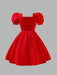 SHEIN Vestido de punto con cuello cuadrado, mangas abultadas y cuentas - Quierox - Tienda Online