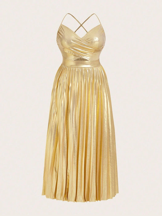 SHEIN Vestido de tirantes Celure de color liso para mujer, talla grande, a la moda - Quierox - Tienda Online