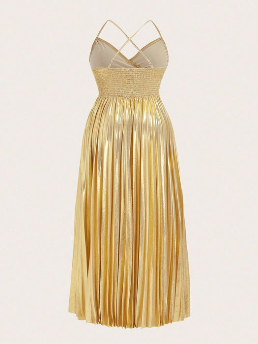 SHEIN Vestido de tirantes Celure de color liso para mujer, talla grande, a la moda - Quierox - Tienda Online