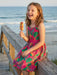 SHEIN Vestido de tirantes con estampado tropical y encaje en contraste para niña - Quierox - Tienda Online