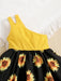 SHEIN Vestido de un solo hombro con estampado de girasoles para bebé - Quierox - Tienda Online