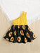 SHEIN Vestido de un solo hombro con estampado de girasoles para bebé - Quierox - Tienda Online