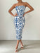 SHEIN Vestido De Verano Con Estampado Casual Y Ajustado Al Cuerpo Sin Tirantes - Quierox - Tienda Online