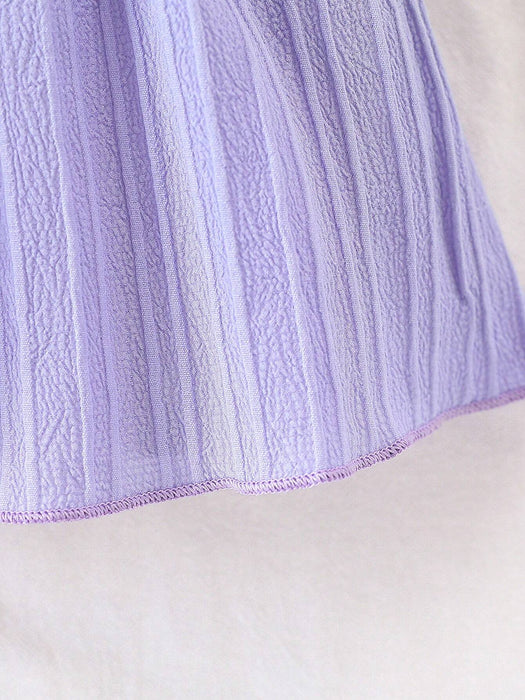 Shein Vestido de verano para niña con lazo floral y volantes morados - Quierox - Tienda Online