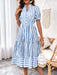 SHEIN Vestido de volantes con cuello anudado y estampado de rayas - Quierox - Tienda Online