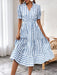 SHEIN Vestido de volantes con cuello anudado y estampado de rayas - Quierox - Tienda Online