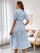 SHEIN Vestido de volantes con cuello anudado y estampado de rayas - Quierox - Tienda Online
