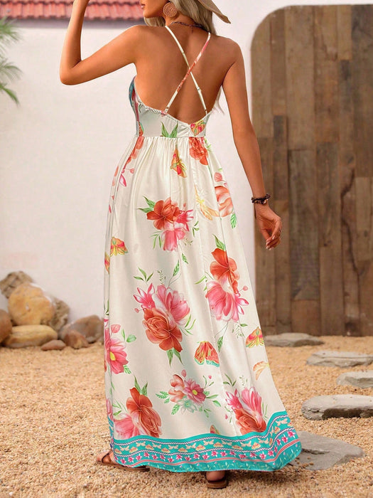 SHEIN Vestido informal moderno Breezaya cruzado sin espalda para vacaciones. - Quierox - Tienda Online
