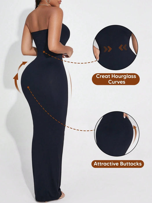 Shein Vestido largo convertible sin tirantes para mujer - Quierox - Tienda Online