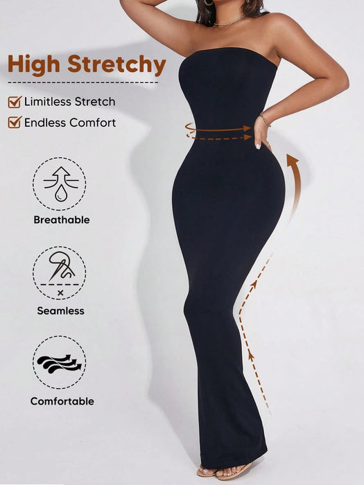 Shein Vestido largo convertible sin tirantes para mujer - Quierox - Tienda Online