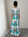 Shein Vestido largo de mujer Elenzga con estampado floral, escote en V y mangas abullonadas - Quierox - Tienda Online