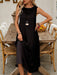 Shein Vestido largo informal de color liso con bolsillos oblicuos para mujer de Breezaya - Quierox - Tienda Online