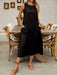 Shein Vestido largo informal de color liso con bolsillos oblicuos para mujer de Breezaya - Quierox - Tienda Online