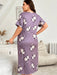 SHEIN Vestido maxi de punto con estampado floral para uso en casa - Quierox - Tienda Online
