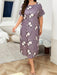 SHEIN Vestido maxi de punto con estampado floral para uso en casa - Quierox - Tienda Online