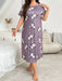 SHEIN Vestido maxi de punto con estampado floral para uso en casa - Quierox - Tienda Online
