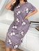 SHEIN Vestido maxi de punto con estampado floral para uso en casa - Quierox - Tienda Online
