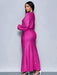 SHEIN Vestido maxi elegante con diseño de cola de sirena y ajuste ceñido para mujer - Quierox - Tienda Online