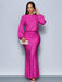 SHEIN Vestido maxi elegante con diseño de cola de sirena y ajuste ceñido para mujer - Quierox - Tienda Online