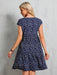SHEIN Vestido midi azul de manga corta con estampado floral para mujer - Quierox - Tienda Online