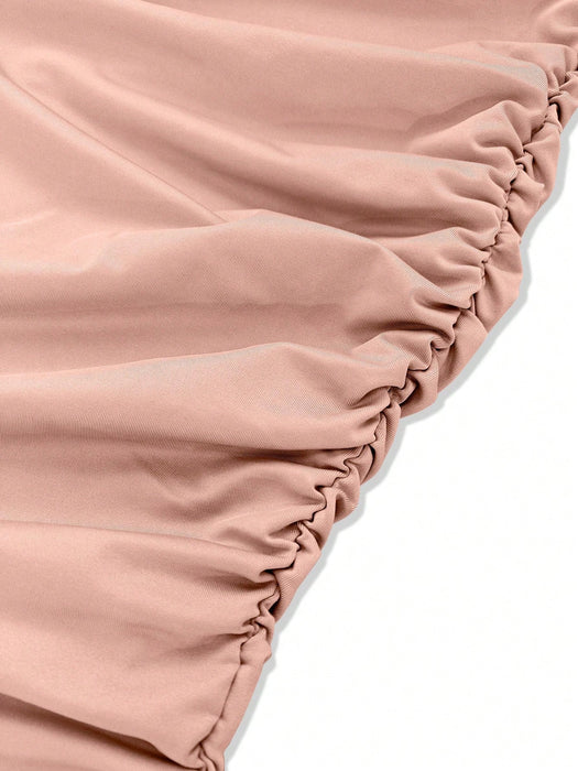 Shein Vestido mini ajustado sexy con escote en V para mujer, color liso, ideal para fiestas de adultos - Quierox - Tienda Online