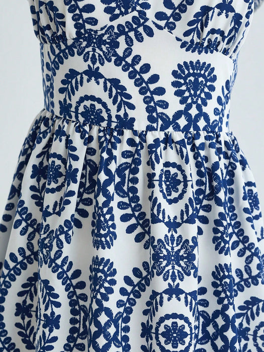SHEIN Vestido mini para adolescentes de cuello cuadrado sin mangas - Quierox - Tienda Online