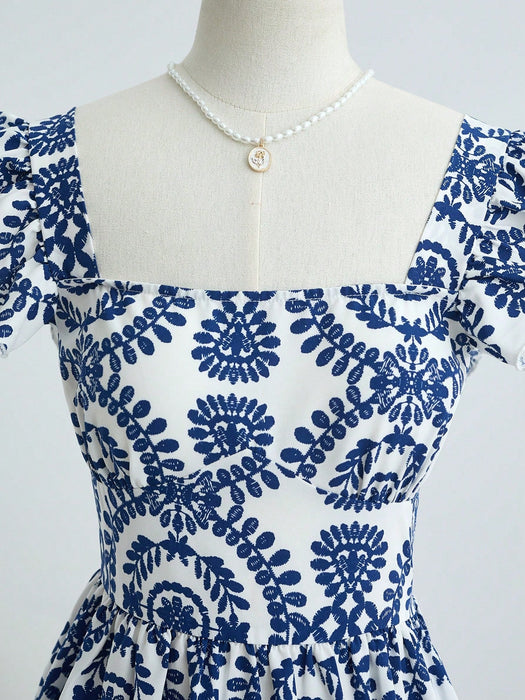 SHEIN Vestido mini para adolescentes de cuello cuadrado sin mangas - Quierox - Tienda Online