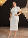 SHEIN Vestido Modelyn de talla grande con mangas abullonadas y escote en V - Quierox - Tienda Online