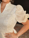 SHEIN Vestido Modelyn de talla grande con mangas abullonadas y escote en V - Quierox - Tienda Online