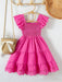 SHEIN Vestido para niña con bajo fruncido y corte láser - Quierox - Tienda Online