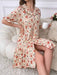 SHEIN Vestido pijama de noche con botones y estampado floral de CottageSlumber - Quierox - Tienda Online