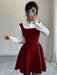 SHEIN Vestido Selianne sin mangas, de corte A, con escote cuadrado y bajo fruncido - Quierox - Tienda Online