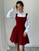 SHEIN Vestido Selianne sin mangas, de corte A, con escote cuadrado y bajo fruncido - Quierox - Tienda Online