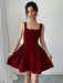 SHEIN Vestido Selianne sin mangas, de corte A, con escote cuadrado y bajo fruncido - Quierox - Tienda Online