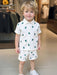 SHEIN Vintaside Kids Conjunto de 2 piezas de camiseta y pantalones cortos de manga corta con estampado de cactus - Quierox - Tienda Online