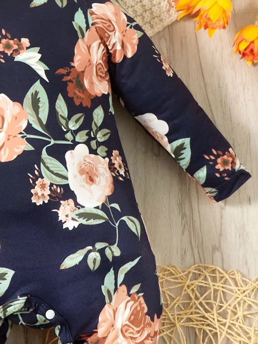 SHEIN Vintaside Kids Mono y diadema con estampado floral para bebé niña - Quierox - Tienda Online