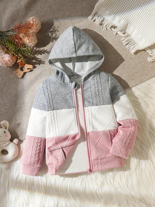 SHEIN Vintaside Kids Sudadera con cremallera y bloques de color para niña - Quierox - Tienda Online
