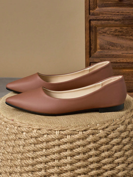 Shein WHDXY Mocasines planos de color liso con punta para mujer - Quierox - Tienda Online